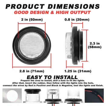 

Trailer Side marker lights White Side Marker Clearance Light 12V Round