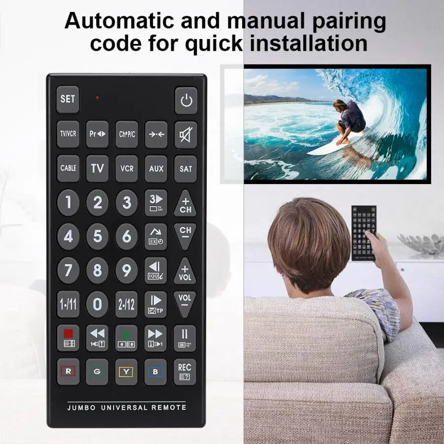 Универсальный сменный пульт дистанционного управления 8 в 1 для Smart TV/DVD/VCR/Audio с