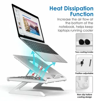 

Multi-Angle Adjustable Laptop Stand with Heat-Vent for MacBook Adjustable Foldable Desk Mount Stand Holder for Laptop Tablet