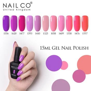 

NAILCO Purple Color Serie Gel Polish LED UV Gel Nail Polishes Lacquer Nail Art Design Manicure Shiny 15ml Soak Off Drop Shipping