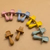 New Baby Feeding Silicone Mini Spoon Fork Baby Utensils Newborn Training Manipulative Ability Children's Tableware Baby Stuff 1