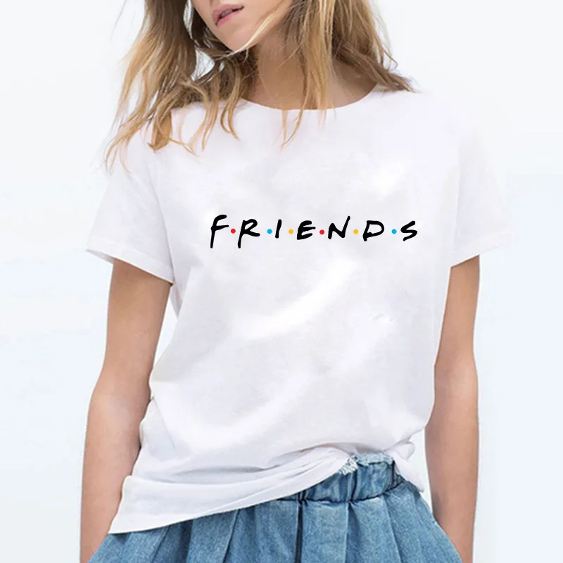

2020 Friends Printing T Shirt Short Sleeve Summer Women Leisure Top Tee Casual Ladies Female Streetwear T Shirts Woman Clothes