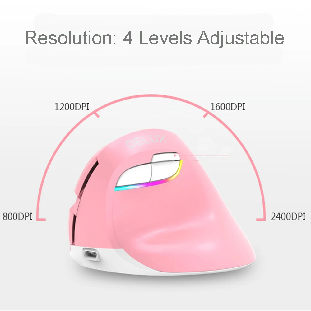 Delux M618 Mini Mouse Wireless Vertical Wireless Mouse