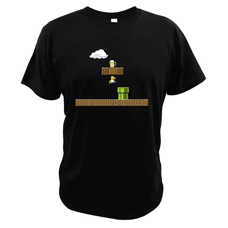 Homer Jay T Shirt Simpson EU Size Digital Print Pure Cotton Game Tops Tee Mario Bros Tshirt |