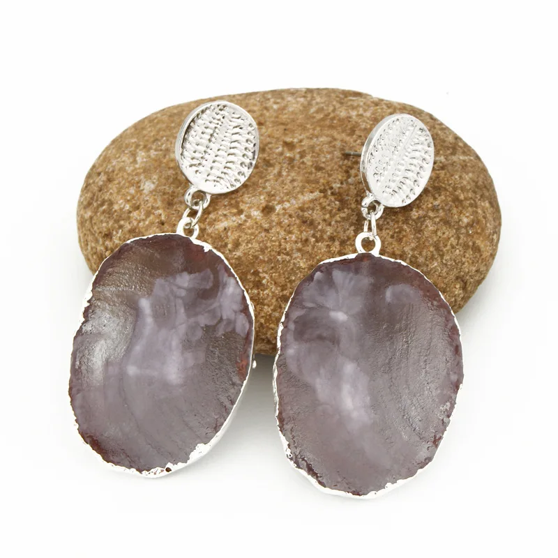 Unique Bijoux Pink Fancy Big Druzy Resin Earrings Drop Earrings For Women Jewelry Statement Gifts For Women Accessories Brinco (6)