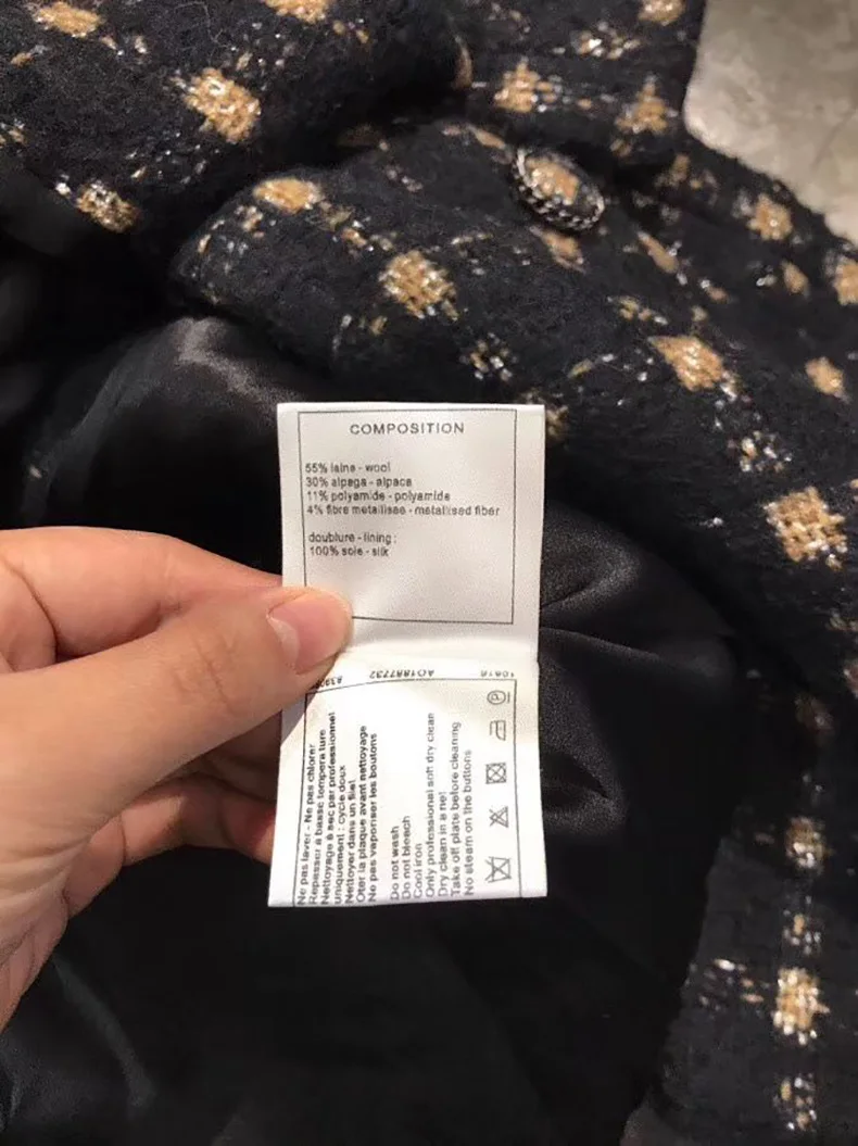 Зимнее Модное Новое высококачественное шерстяное пальто с меховым воротником, плотное теплое клетчатое пальто средней длины