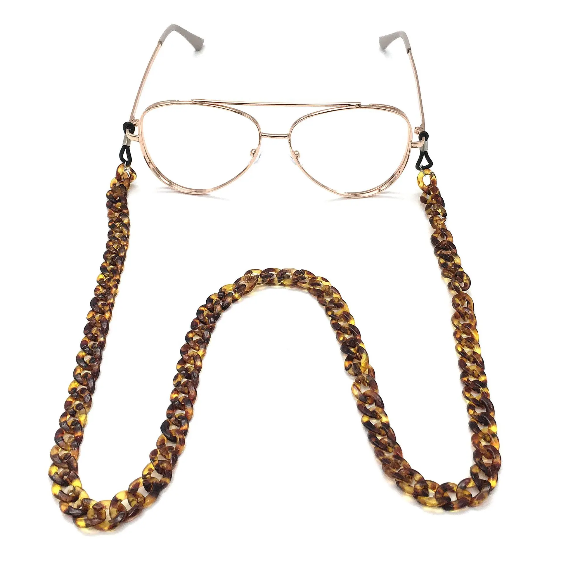 Chaîne De Lunettes En Acrylique Ambre – Collier Porte-lunettes élégant Pour Femmes, Longueur 70 Cm, Alliage Zinc, Fonctionnel Et Décoratif