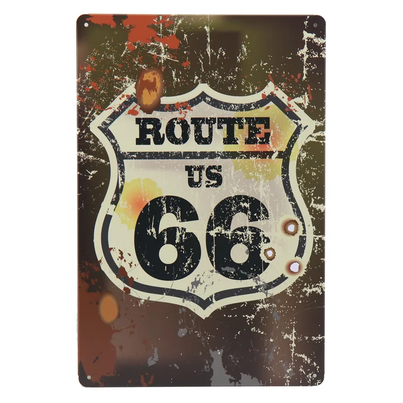 Номерной знак, металлическая пластина, номер автомобиля, Route 66, оловянные знаки, наклейки для бара, домашний декор, металлический гаражный знак, живопись, таблички 8x12 дюймов, H17