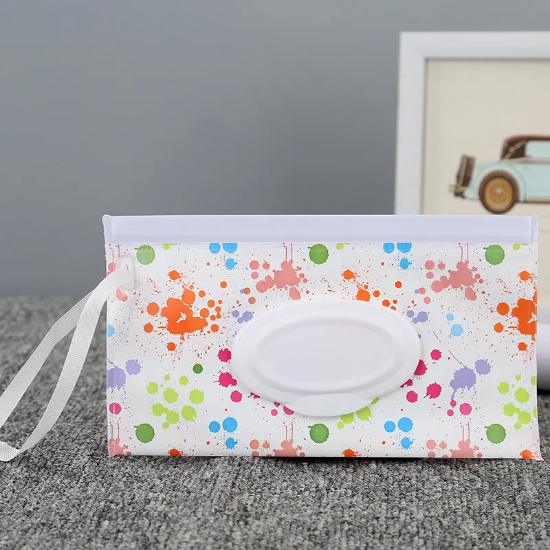 Reusable Baby Wipes Box Wet Print Wipe Box Cleaning Wipes Paper Bags Snap Strap Clamshell Eco-friendly Reusable Baby Product
