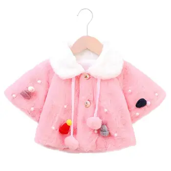 

Baby Girl Coats Lovely Cute Cotton Warm Long-Sleeves Contrast Color Turn Down Collar Princess Fashion Trend Jacket