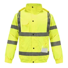 

AYKRM Reflective Jacket Hi Vis Traffic Waterproof Windproof Fluorescent Safety Coat Winte Antifouling Hooded Uniform Free Shippi