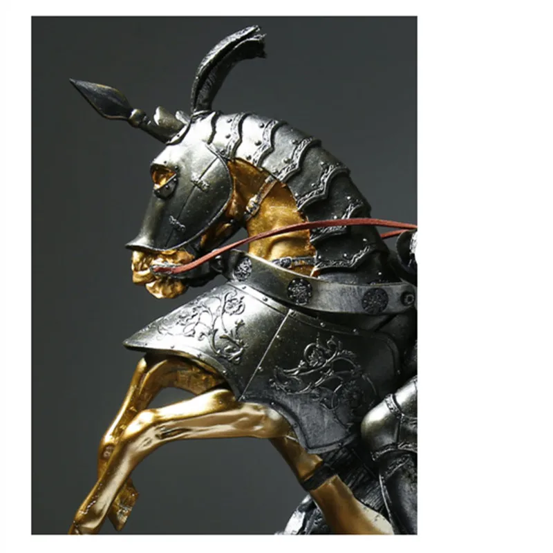 Nordic Retro Riding Warrior Art Sculpture Abstract Horse Figurine Resin Art&Craft Home Decoration Opening Gift R2618
