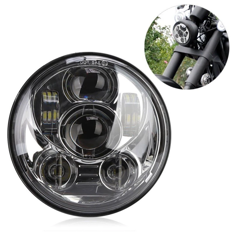 5.75 inch LED Headlamp 5 3/4 Motor For Iron 883 Dyna FXDB Sportsters Headlight Kit Black | Автомобили и мотоциклы