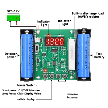 

XH-M240 18650 lithium battery Capacity tester maH mwH digital discharge electronic load battery monitor