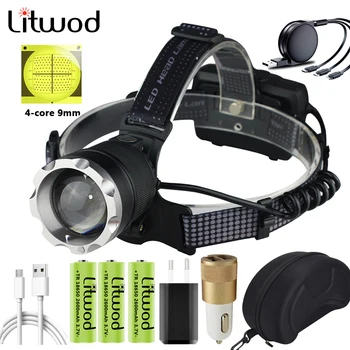 

Xhp90.2 Led Headlamp Power Bank 7800mah Zoom Head Lamp Flashlight Torch 3* 18650 Battery Built-in Cooling Fun rechargeable light