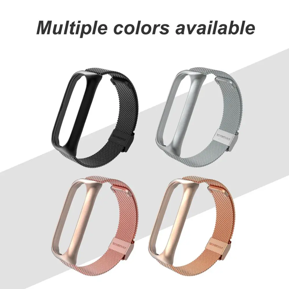 Металлический ремешок для Xiaomi Mi Band 5 металлический из нержавеющей стали