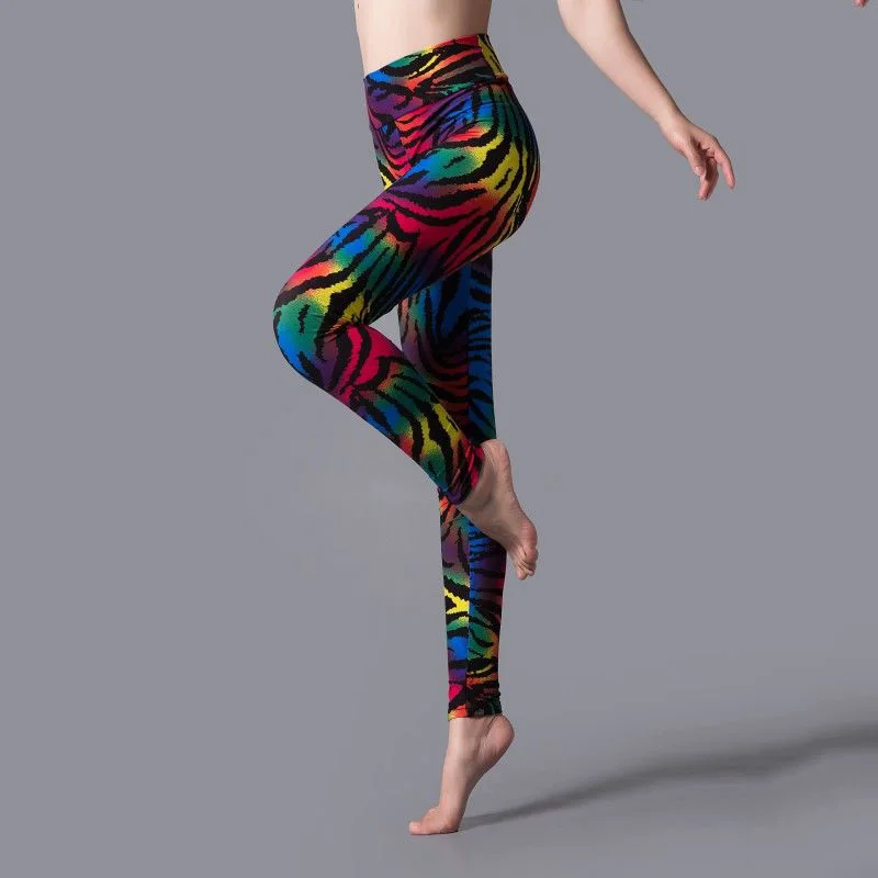 Patterned Print High Elasticity Leggings-2