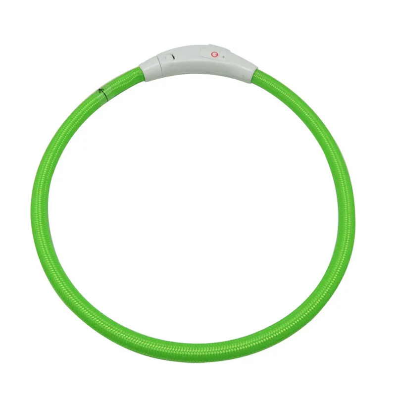green Светящийся ошейник товары для животных собачий жгут usb зарядный поводок для собак безопасный светодиодный свет собака породы чихуахуа ошейник для животных Mascotas - Цвет: green
