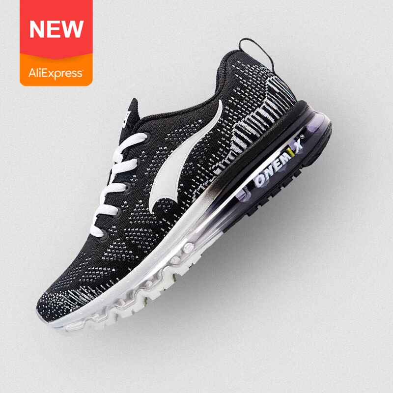ONEMIX Men Air Cushion Running Shoes Knit Mesh Breathable Athletic