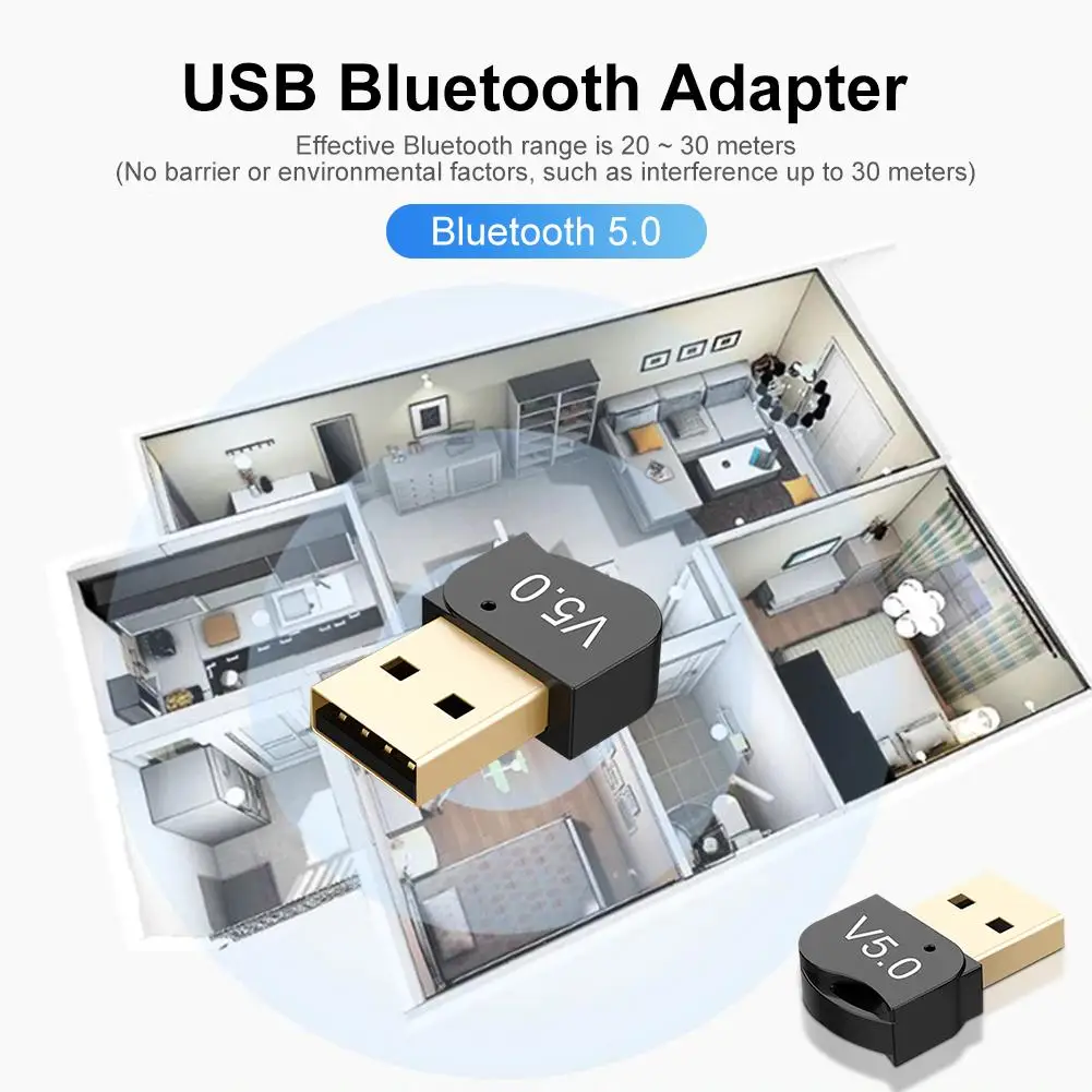 Высококачественный USB Bluetooth 5,0 адаптер компьютерный беспроводной приемник передатчик для Bluetooth динамик клавиатура Windows