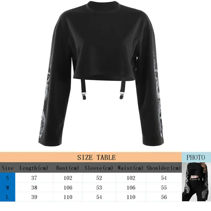 Женский короткий топ новинка 2019 модная черная рубашка женский с длинным рукавом