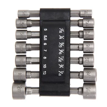 

14PC Power Nut Driver Drill Bit Set & 1/4 Hex Shank Tool Anti Rust / Corrosion