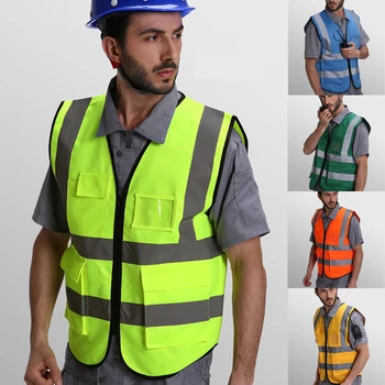 

Safety Reflective Vest High Visibility Security Gear Stripe Jacket Night Work Safe Tops Safety Coat