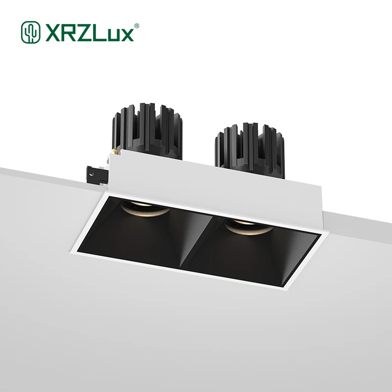 

Встраиваемый потолочный светильник XRZLux светодиодный, квадратная двойная потолочная лампа 8 Вт 10 Вт 15 Вт, алюминиевые антибликовые встроенные потолочные светильники