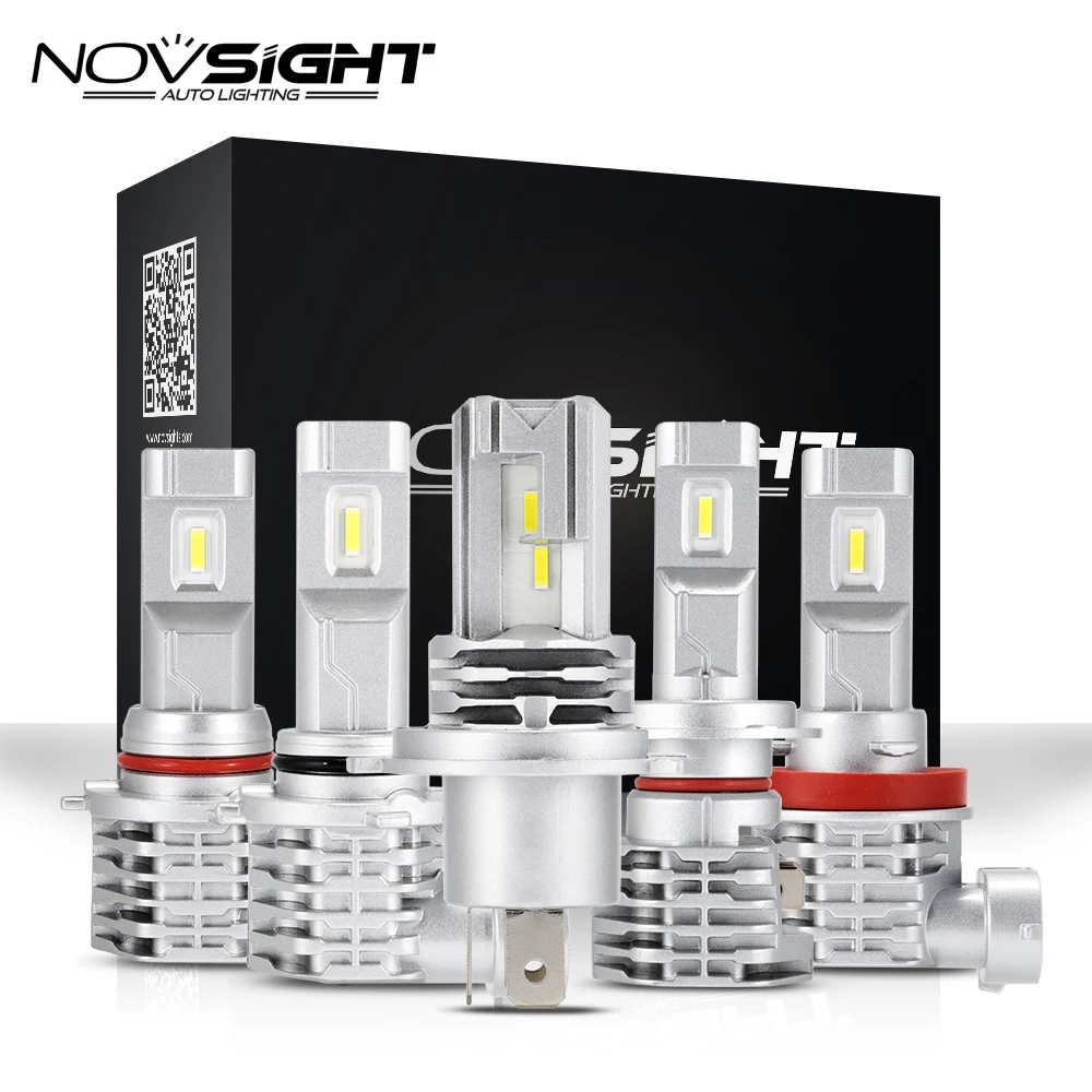 NOVSIGHT новые 1:1 дизайн мини-светодиод машины фар H11 H4 H7 9005 9006 HB3 HB4 50W 6000K белый авто светодиодный Противотуманные огни