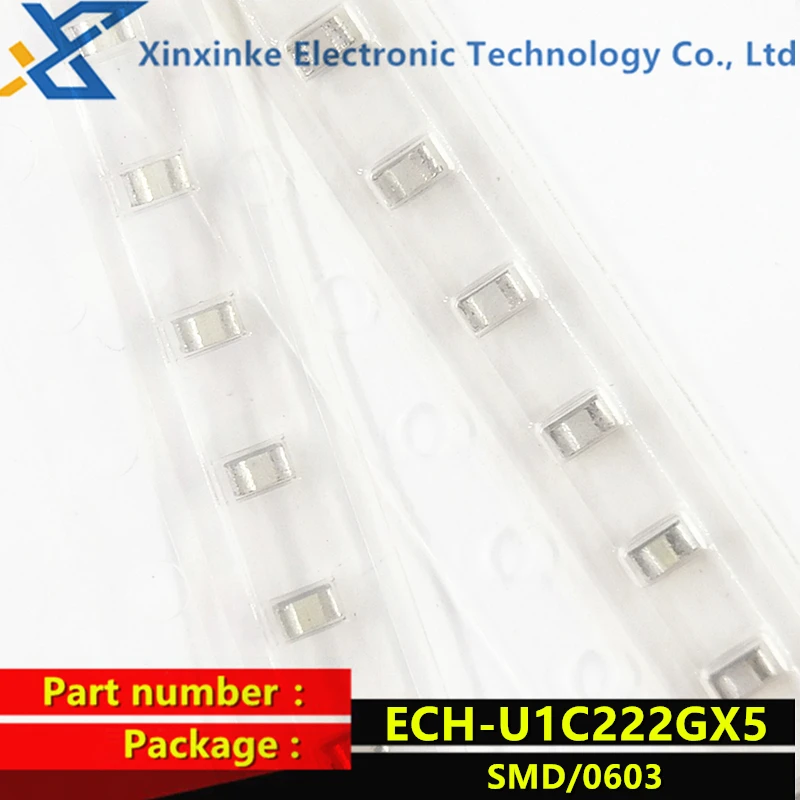 10PCS ECHU1C222GX5 Thin Film Capacitor 2200pF 16VDC 2% 5% PPS  0603 ECH-U1C222JX5 CBB Polyester Capacitance New Original Genuine 10pcs echu1c681jx5 thin film capacitor 680pf 16vdc 5% 2% pps 0603 ech u1c681gx5 cbb polyester capacitance new original genuine