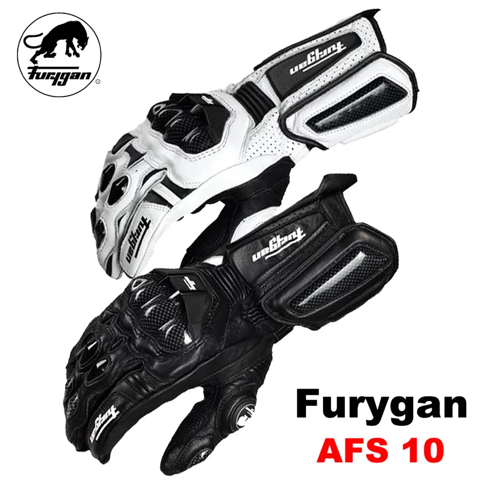 Furygan AFS 10 Motorcycle Gloves Long Knight Carbon Fiber Drop Protection Gloves Leather Wear Breathable Riding Gloves biker eyewear