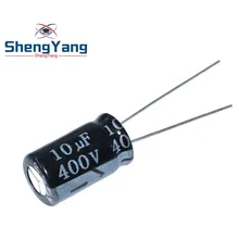 10 шт Высокое качество 400V10UF 10*17 мм 10 мкФ 400V 10*17 электролитический конденсатор с алюминиевой крышкой