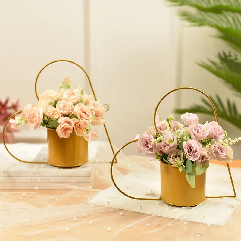 geometric flower girl basket
