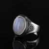 Natural Moonstone Ring Lady 925 Silver Jewelry Retro Party Ring 10x14MM Large Ellipse Gem Gift Wholesale ► Photo 3/6
