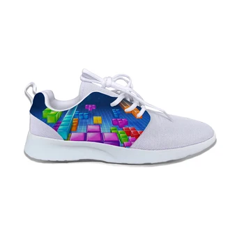 

Funny Game Tetris Hot Fashion Cool Lightweight Sport Running Shoes Cartoon Kids Breathable Casual Sneakers Boys Girls Children