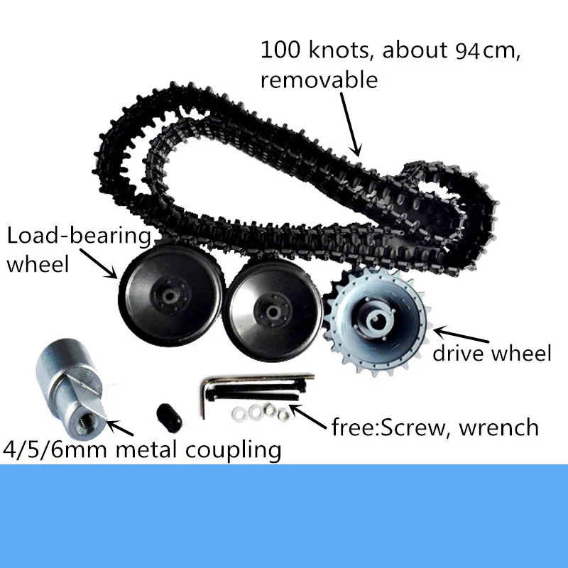 Инженерная пластмассовая гусеница 80 см + Нагрузочное колесо 2 шт. приводное 1