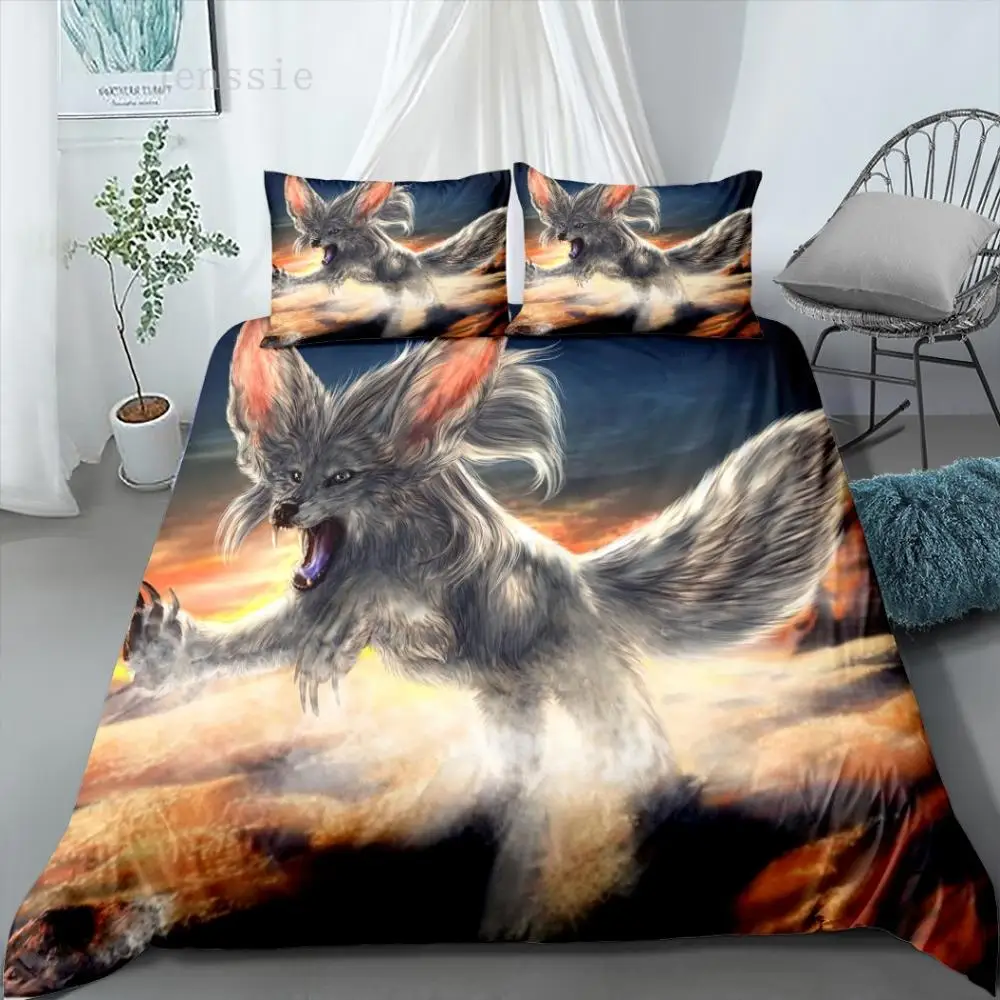 

Fox Demon Printed Bedding Set Wild Animals Quilt Cover AU/EU/US Size Soft Microfiber Duvet Cover Set with Pillowcases Home Decor