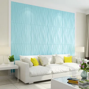 

European Wallpaper New Paragraph3d Three-Dimensional Wall Sticker TV Background Wall Self-Adhesive Wavy Minimalist Wall Stickers