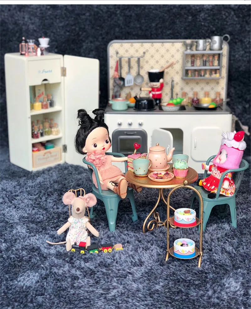 Aizulhomey LOL Blyth Doll Accessories 1/6 Iron Coffee Table Kitchen Chair Dollhouse Furniture Toys Bjd Play House Gifts for Kids Aizulhomey LOL Blyth Doll Accessories 1/6 Iron Coffee Table Kitchen Chair Dollhouse Furniture Toys Bjd Play House Gifts for Kids