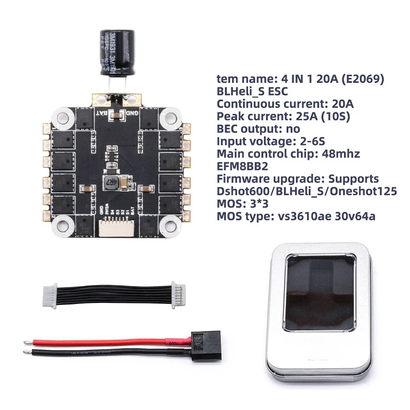 F4 Betaflight Контроллер полета OSD & 40A Blheli S 2 5S DSHOT ESC для радиоуправляемых дронов|Детали