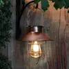 Solar Lantern Lamp Outdoor Hanging Waterproof Vintage Metal Solar Garden Lights with Tungsten Bulb Decorative for Patio Backyard ► Photo 2/6