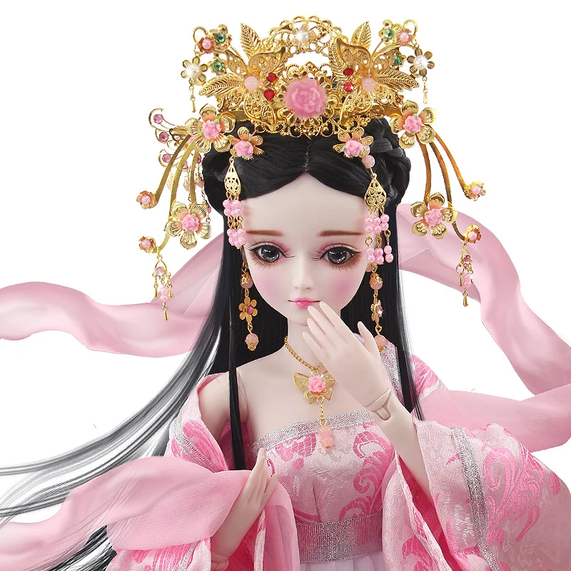 

Ancient Costume Doll Headdress Hairpin Accessory Set For 60CM 1/3 BJD Doll Toys Exquisite Metal Beads Handmade Headwear ZH191