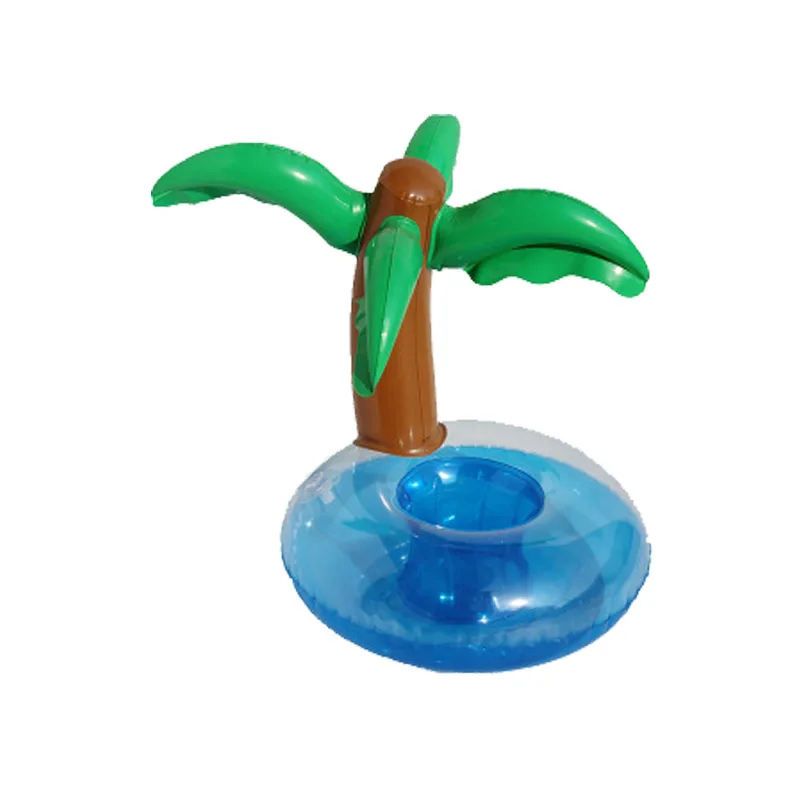 Coconut tree 24x21cm Надувной мини-держатель для воды для бассейна, поплавок для напитков, пляжные игрушки для фестиваля, вечерние плавающие единороги, фламинго - Цвет: Coconut tree 24x21cm