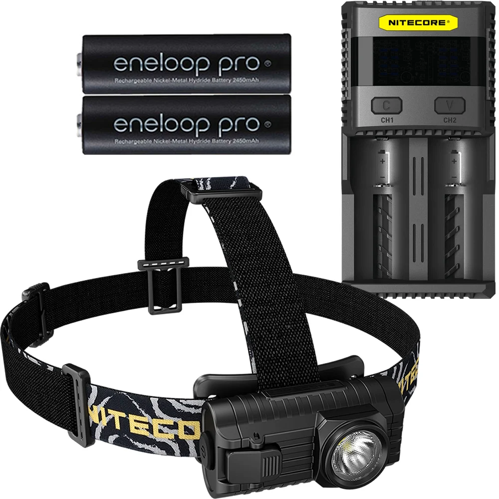 

NITECORE HA23 +2 xAA Rechargeable Battery+SC2 Charger 250Lms CREE XP-G2 S3 LED Headlight Ultra Lightweight Headlamp Waterproof