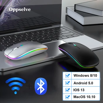 

Oppselve 2.4GHz Wireless Mice With USB Receiver Gamer With Colorful Light Bluetooth Mouses Portable Gaming Mouse For Computer PC