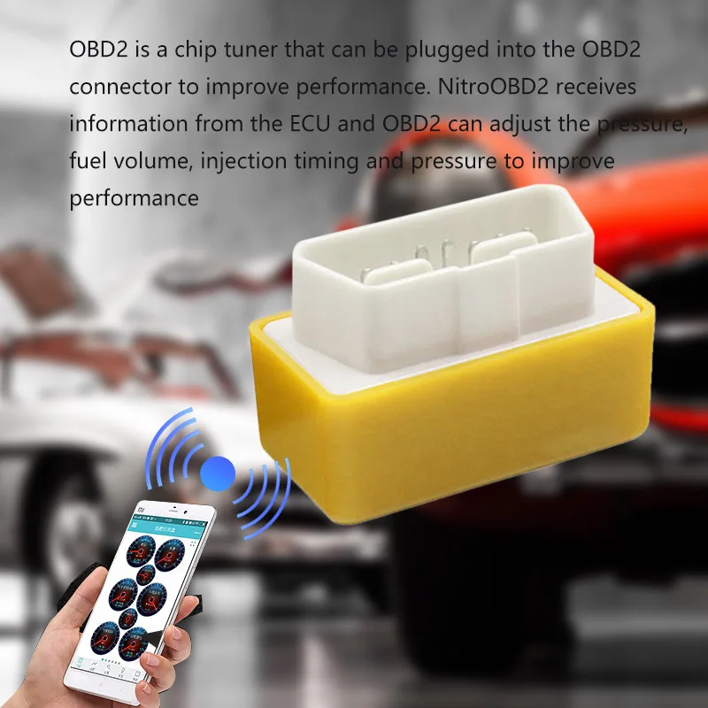 Автомобильный сканер OBD2 Nitro желтый бензиновый Розничная упаковка Автомобили