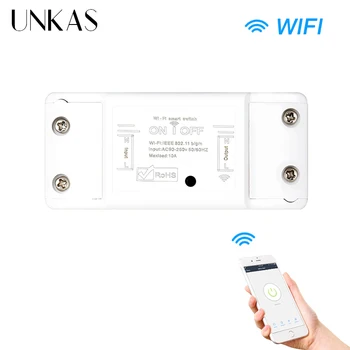

UNKAS Tuya WiFi Smart Light Switch Universal Breaker Timer Smart Life APP Wireless Remote Control with Alexa Google Home