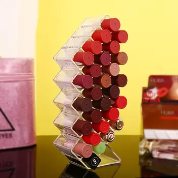 

28-grid Lipstick Holder Vertical Lipstick Storage Box Fish Shape Transparent Acrylic Lipstick Lip Glaze Storage Stand Holder #4O