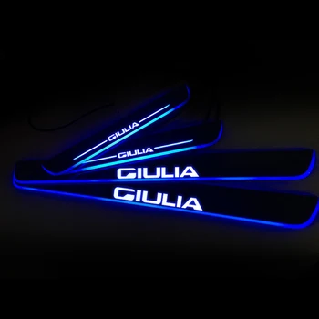 

LED Door Sill Moving For ALFA ROMEO GIULIA 952 2015-2020 Scuff Plate Acrylic Door Sills Car Welcome Light Sticker Accessories