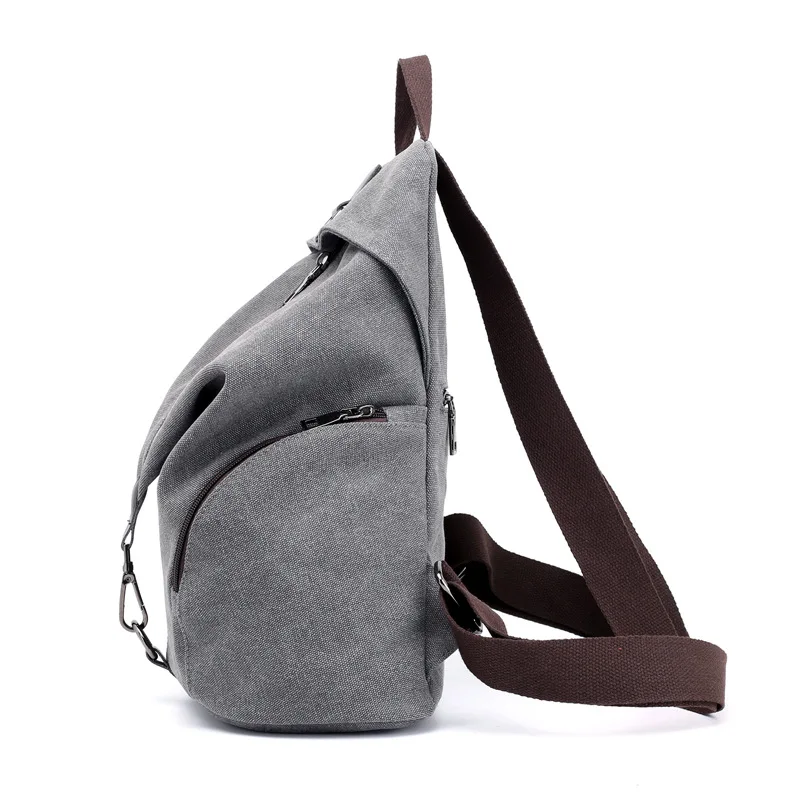 

Simple Fashion Casual WOMEN'S Bag Trend Versatile Backpack Wearable Environmentally Friendly Thick Canvas Bag Elegant Charm Back
